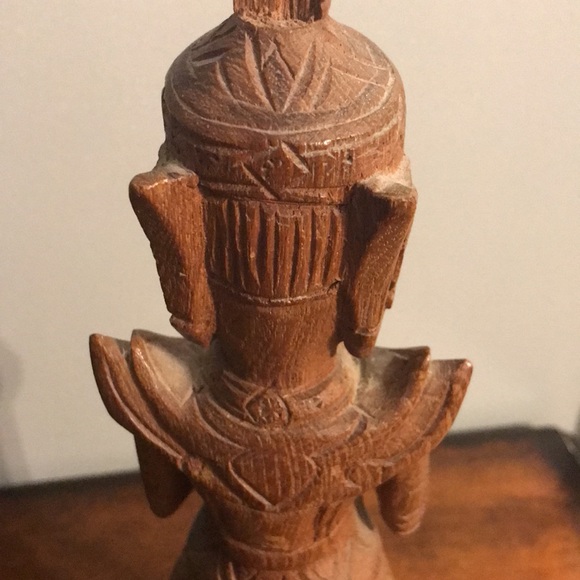 Vintage hand carved deity statue figure elf warrior foo - Picture 10 of 15